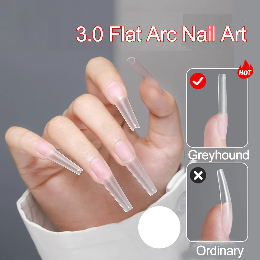 

240pcs/box Greyhound T-shaped Press On Nail Tips French Full Sticker False Nails Traceless T-shaped DIY Manicure Art Supplies