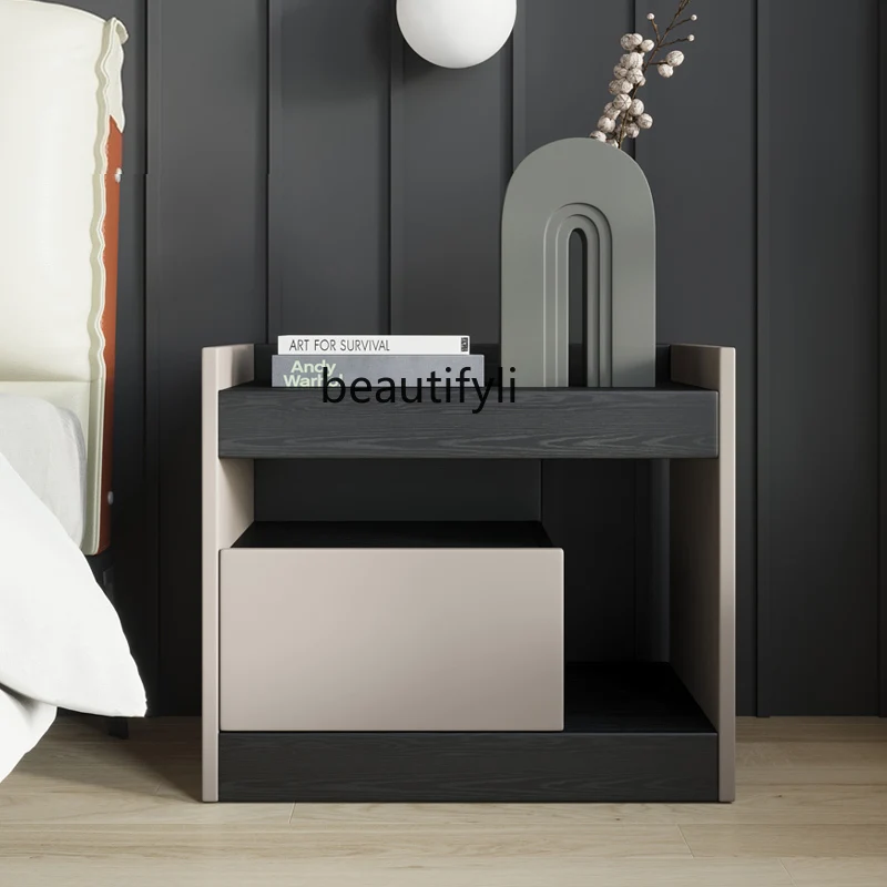 zq Bedside Table Modern Simple and Light Luxury Advanced Sense Bedside Cabinet Bedroom Installation-Free Locker