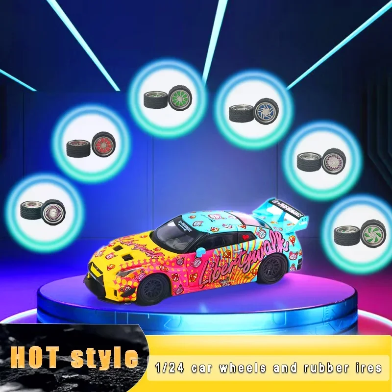 

4pcs 1/64 Alloy 11mm Diameter Width 6mm Wheels Tires Axles for 1:64 Model Car Hotwheels/Tomy Modified ﻿