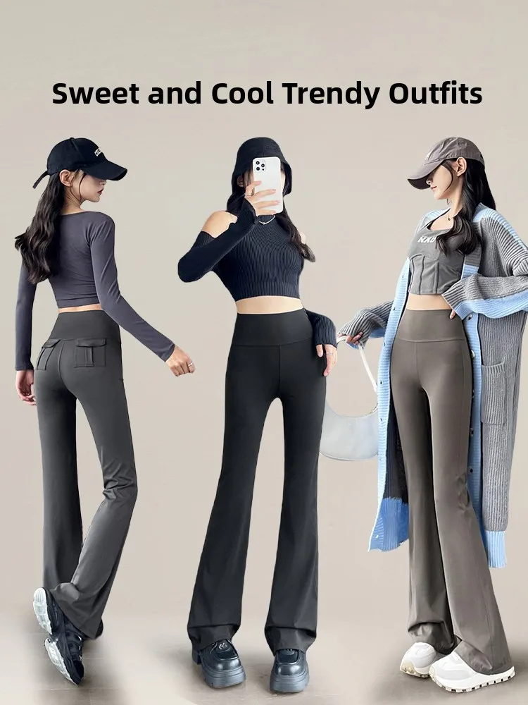 Pantalones de yoga de cintura alta ark ape Ropa deportiva Anti vergüenza Sin roll Sl Cómodo un control de barriga