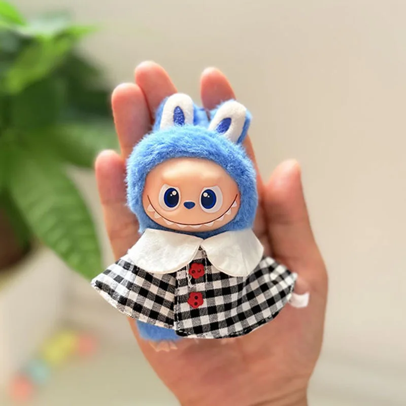 Mini Luxury Wedding Dress for 10cm Labubu V4 Dolls Clothes Korea Style Romantic Wedding Dress Flower Hat Suit for Ladbubu 4.0