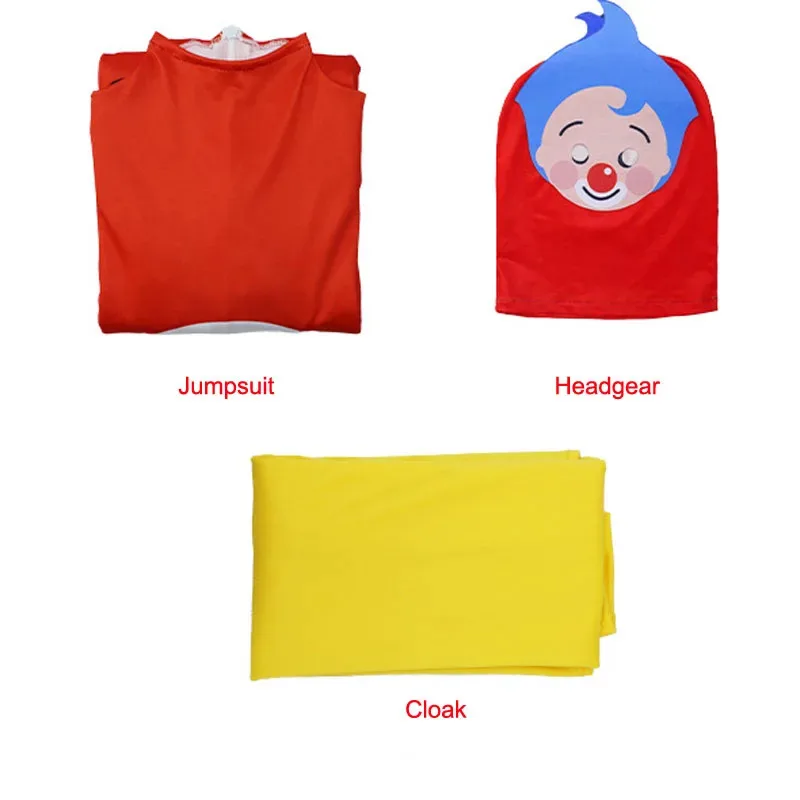 ❤❤2025 Halloween Adults Joker Magician Plim Cosplay Costume Jumpsuit Children Anime Bodysuits With Cloak Mask Fancy Dress New ★☆