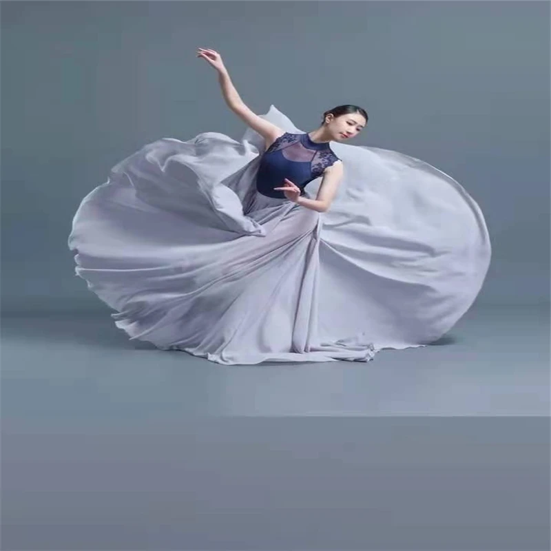 Belly Dance Costume Classical Dance Performance Women Elegant Chiffon Practice Skirt 720 Degree Large Swing Skirt Modern Ballet