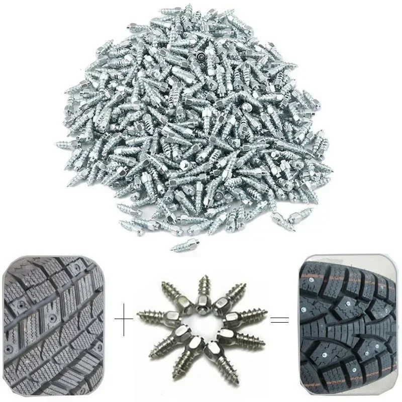 

5pcs Tire Anti Skid Studs Heavy Duty Stainless Steel Wheel Lugs Anti Wear Construction Universal Fit Vehicles Easy Installation