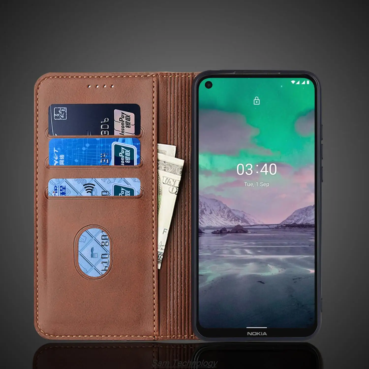 Magnetic attraction Leather Case for Nokia 3.4 Holster Flip Cover Case for Nokia 3.4 Wallet Phone Bags Fundas Coque