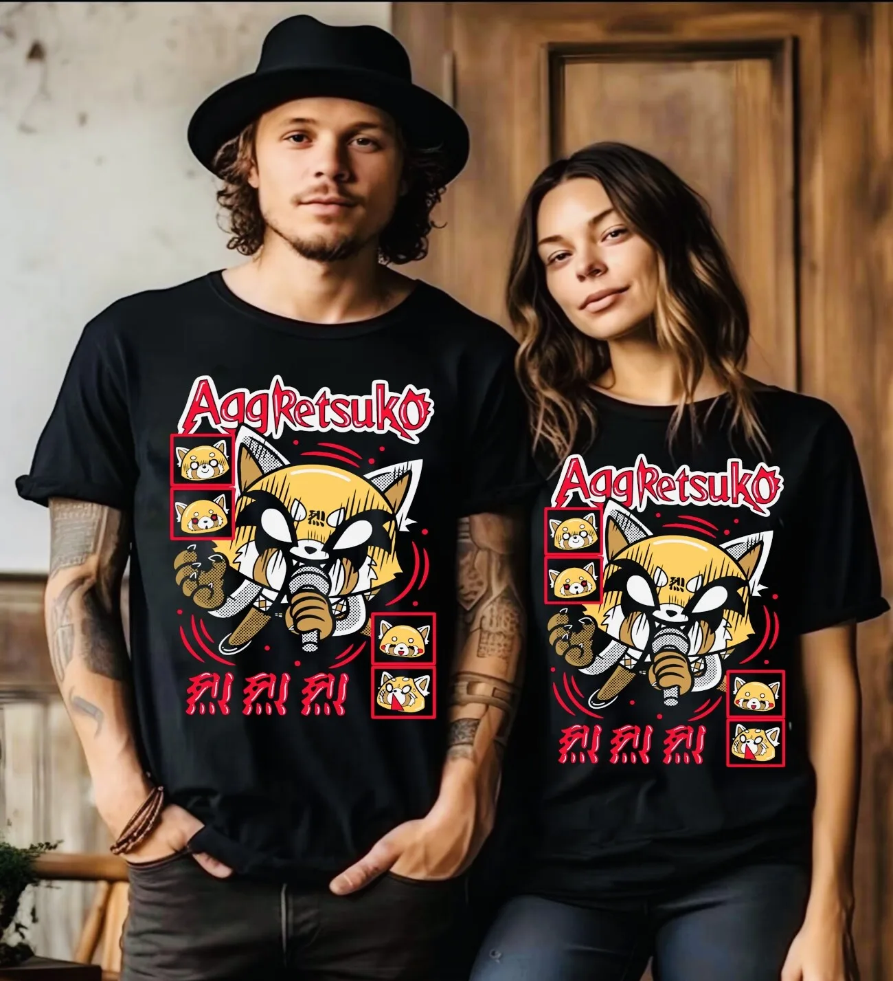 Aggretsuko T-Shirt Aggressive Retsuko Kawaii Waifu Girl Anime Shirt Tee All Size