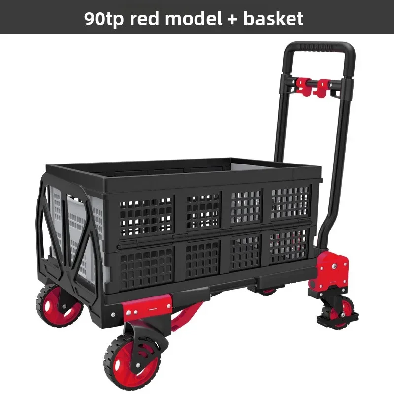 Folding trolley puller trailer shopping cart home portable flatbed cart pull van cart cartsturdy and durablesturdy and durable