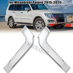 For Mitsubishi Pajero Montero V93 V97 V98 2015 2016 2017 Car Front Bumper Grill Chrome Trim Molding Decorative Cover Accessories