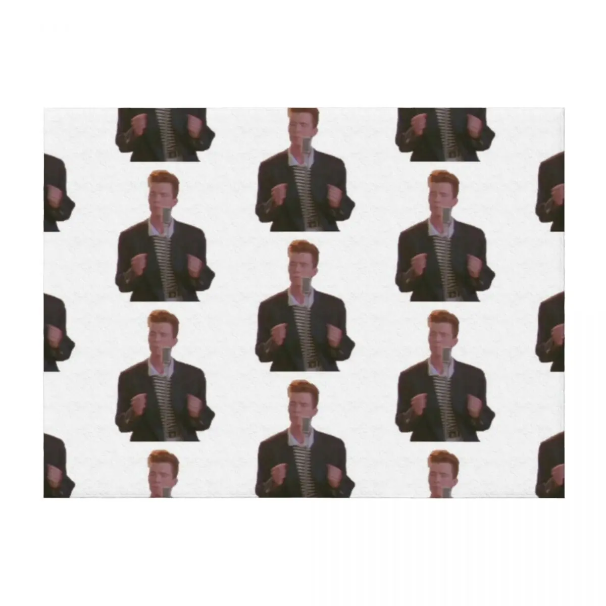 

Rick Astley Rick Roll Never Give You Up Throw Blanket Furry Cute Plaid valentine gift ideas warm for winter Blankets