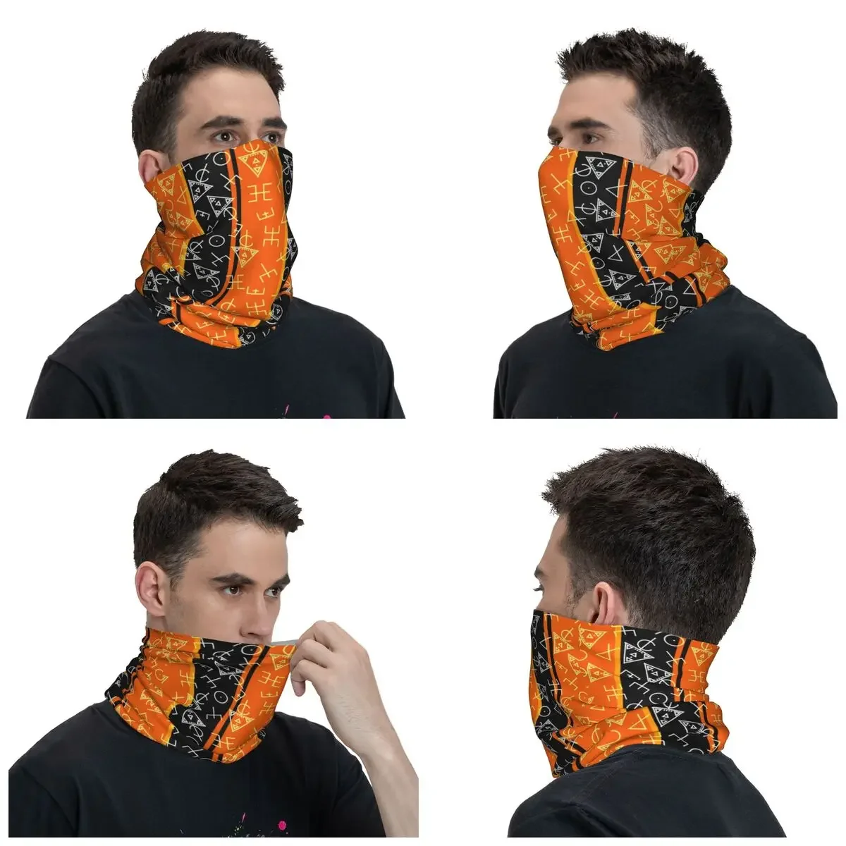 Kabyle Jewelry Tifinagh Amazigh Bandana Neck Warmer Men Women Winter Ski Tube Scarf Gaiter Morocco Ethnic Geometric Face Cover