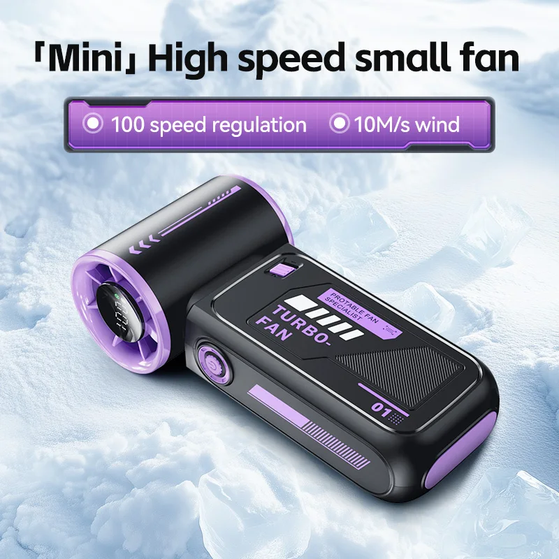 Xiaomi Youpin handventilator 100-niveau elektrische hogesnelheidsventilator Klein windkanon Draagbaar digitaal display USB-oplaadventilator buiten