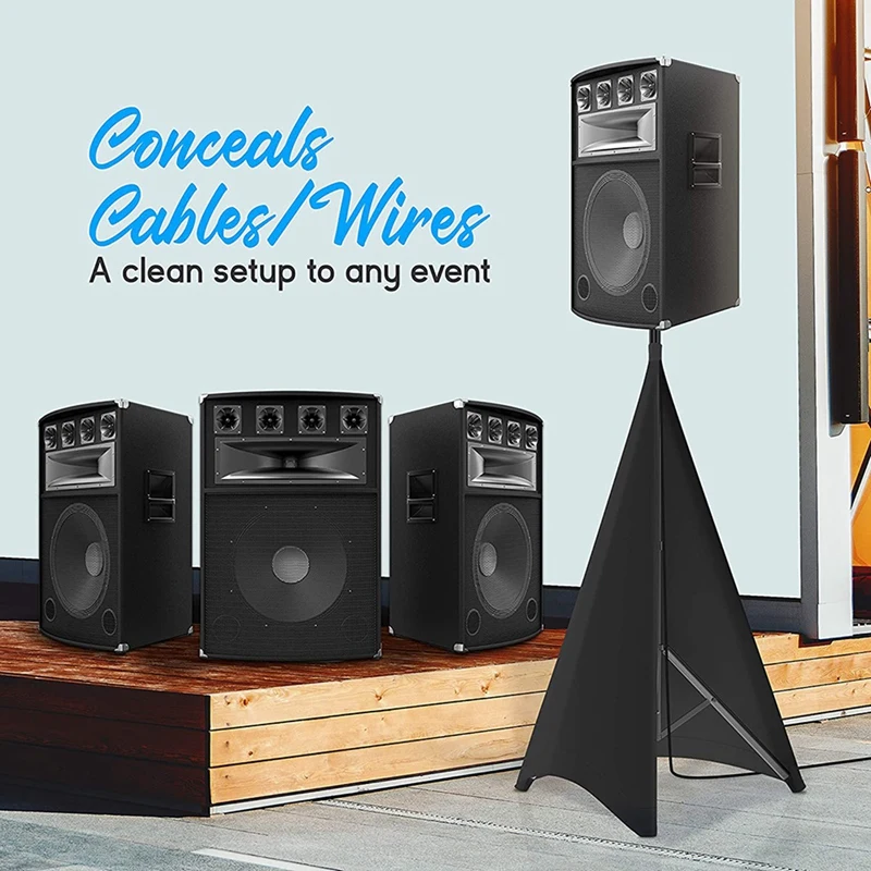 ขาตั้งกล้องแบบสามขาสำหรับกระโปรงลำโพงไฟดีเจอเนกประสงค์พร้อมวัสดุโพลีเอสเตอร์แบบยืดได้6ชิ้น