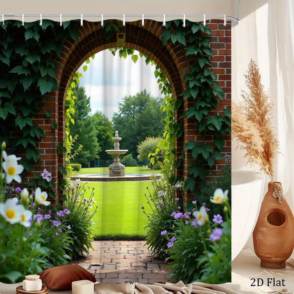 Luxury Garden Arch Shower Curtain Waterproof Bathroom Shower Curtain Waterproof Shower Curtain for Home Decor