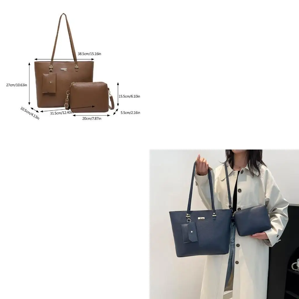 

D46D Elegant Women's Shoulder Bags and Handbag Set 3pcs with Large Capacity Designs