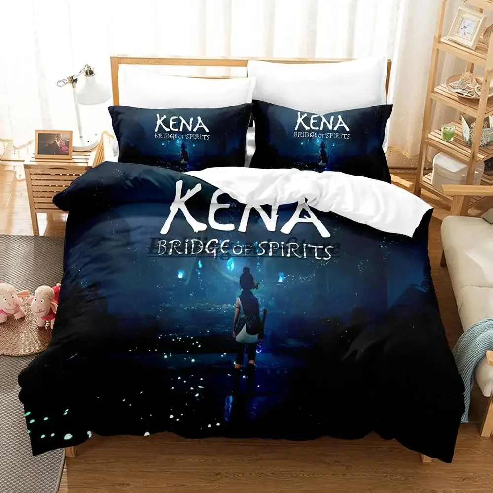 

Kena Bridge Of Spirits Bedding Set Single Twin Full Queen King Size Bed Set Aldult Kid Bedroom Duvetcover Sets Anime Bed Sheet