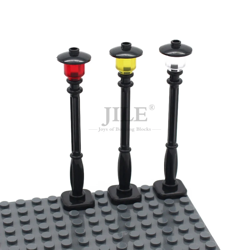10 stücke MOC Stadt Serie Straße Lampe Bausteine DIY Street View Straßenrand Beleuchtung Dekoration 2039,4740,3626 Montage Ziegel
