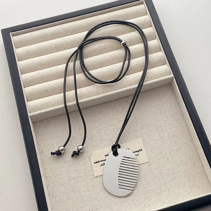 قلادة مشط عصرية للسيدات، سترة طويلة عصرية، إكسسوار متعدد الاستخدامات للفتيات