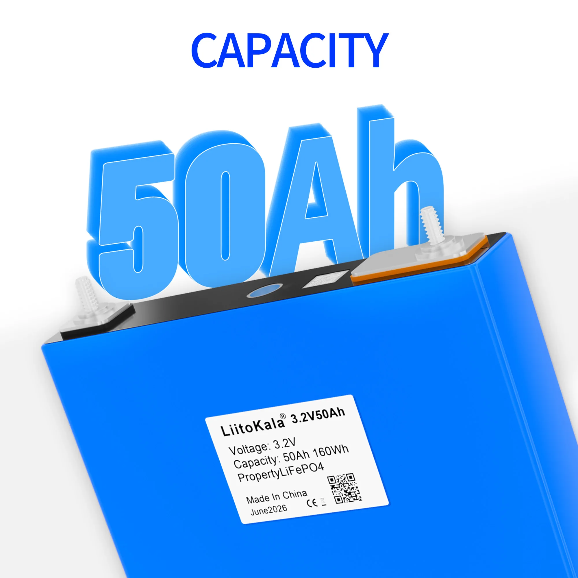 LiitoKala 3.2V 50Ah LiFePO4 Battery Pack Phosphate 3C Discharge for 12V 24V Golf Cart Motorcycle Car Motor Batteries Modificatio