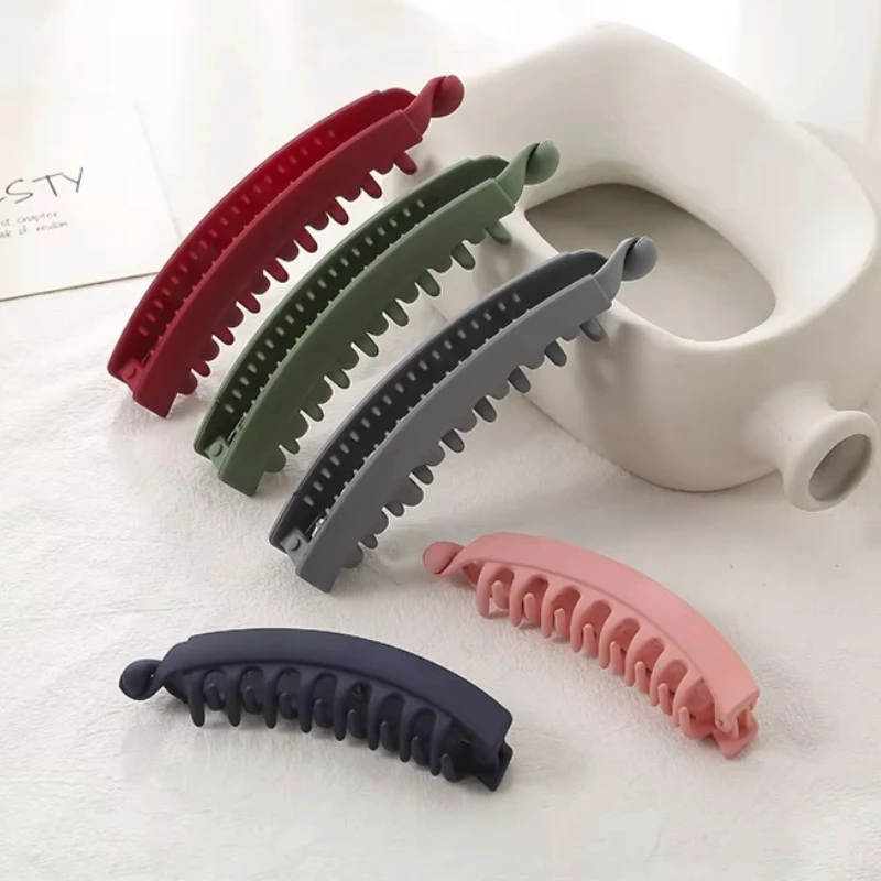 1PC Banana Clip Frosted Hair Clips for Women Hair Claws Korean Barrettes Ponytail Holder Hairpin Fashion Hair Accessories 6color