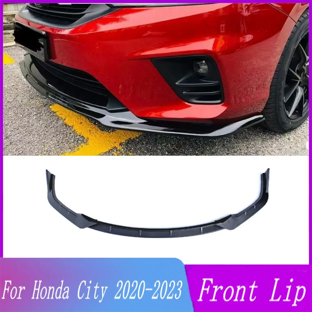 

3PCS Car Front Bumper Lip Spoiler Splitter Diffuser Detachable Body Kit Cover Guard For Honda City RS Style 2020 2021 2022 2023
