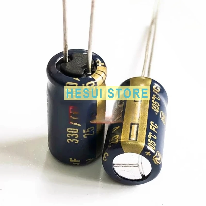 10Pcs FC Blue Gold Audio Fever Capacitor 25V330UF 8X15 can replace 330UF16V