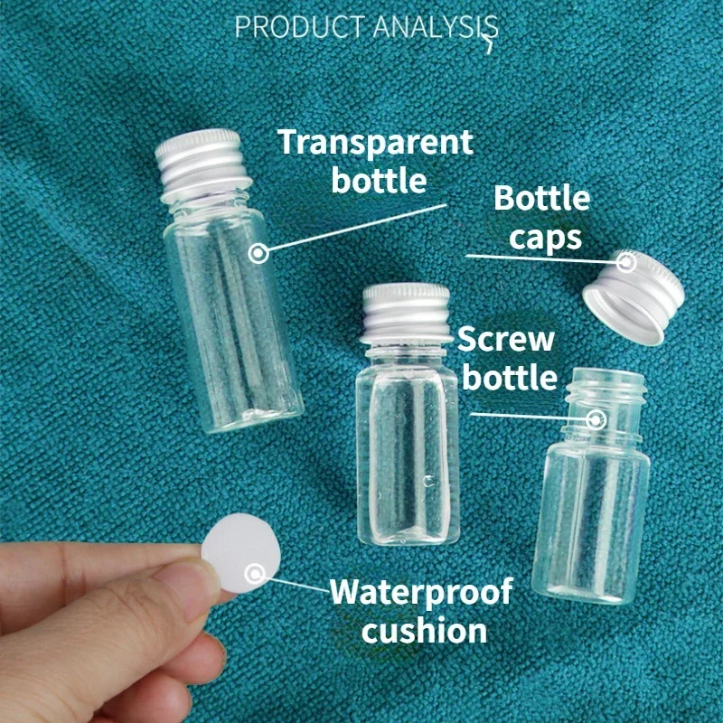 10 個 5 ミリリットル/8 ミリリットル/10 ミリリットル/15 ミリリットル/20 ミリリットル/30 ミリリットル卸売アルミキャッププラスチックボトルペット透明サンプルボトルエマルジョン化粧品ボトル