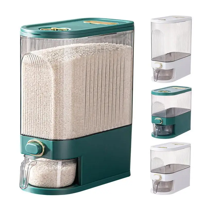 

Rice Container Grain Storage Container With Measuring Cup Airtight Rice Box Dispenser With Time Pointer Cereal Dispenser Storage