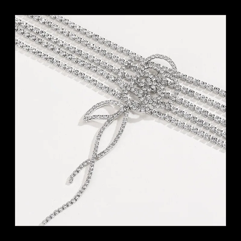 مبالغ فيها كامل الزركونيوم قلادة أنثى الأمازون رائجة البيع الربيع الماس زهرة قلادة النحاس مطعمة الزركونيوم رائعة الرقبة #4