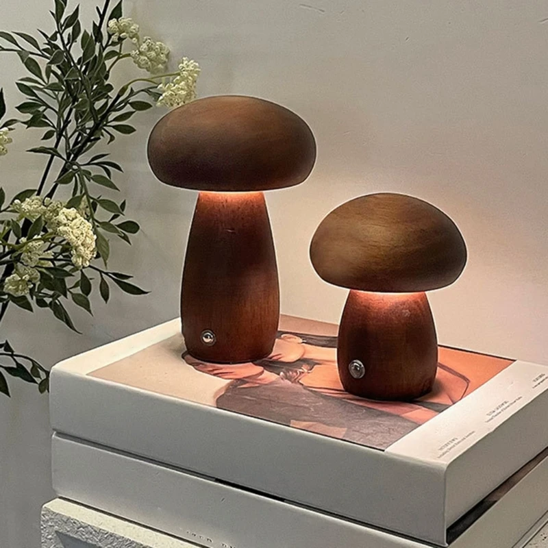 Candeeiro cabeceira LED cogumelo Candeeiros elegantes para luz noturna sala estudo