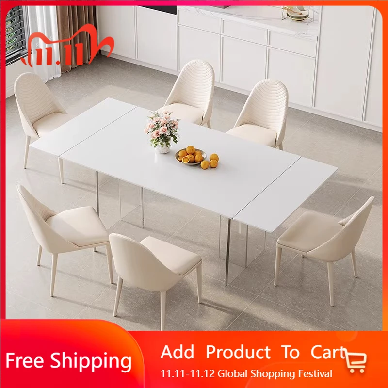 

Extendable Adult Dining Table Nordic Aesthetics Romantic High Quality Designer Table Reception Lounge Mesas De Jantar Furniture