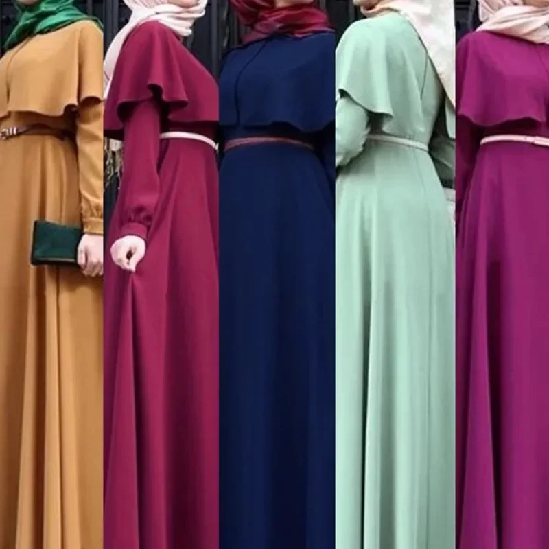 Eid abaya Dubai Turkey Muslim Dress Kaftan caftan marocain Islamic clothing for women Ramadan dresses Islam robe js6946