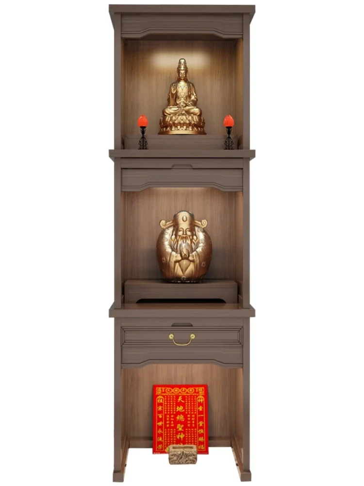 Altar Cabinet Altar Household Three-Layer Buddha Shrine Buddha Cabinet Guanyin God of Wealth Grandpa Shrine