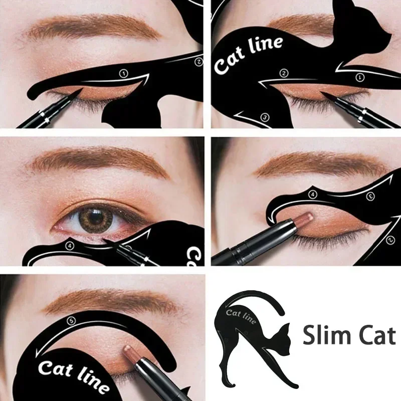 2pcs Eyeliner Stencils Cat Line Eyeliner Stamps Models Eyeliner Template Shaper Eye Liner Makeup Tool Eyes Liner Template Shaper