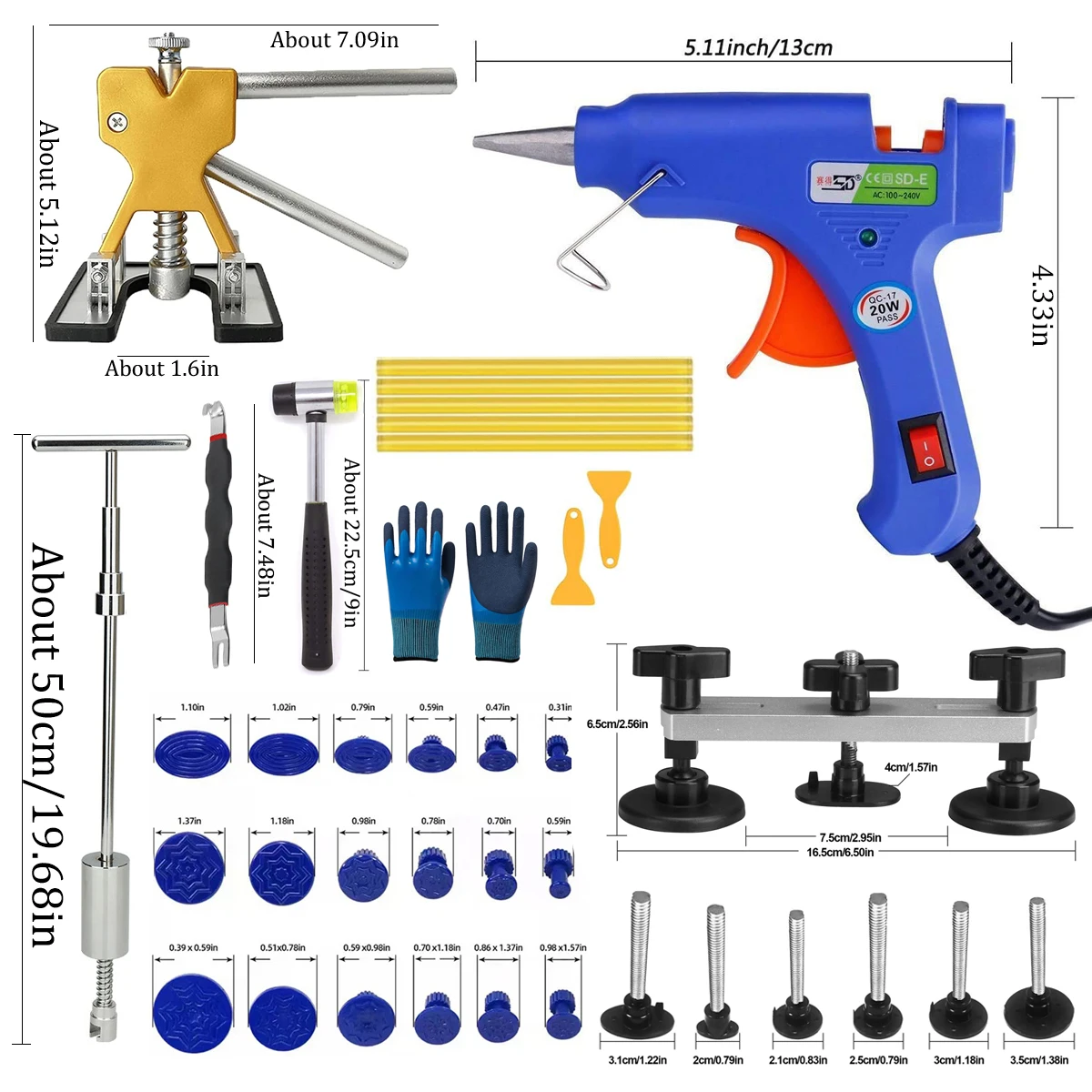 Dent Repair Kit Car Puller Tools Workshop Pdr Paintless For Automotive Desolladura Machine Panel Beating Auto Body Special Tool
