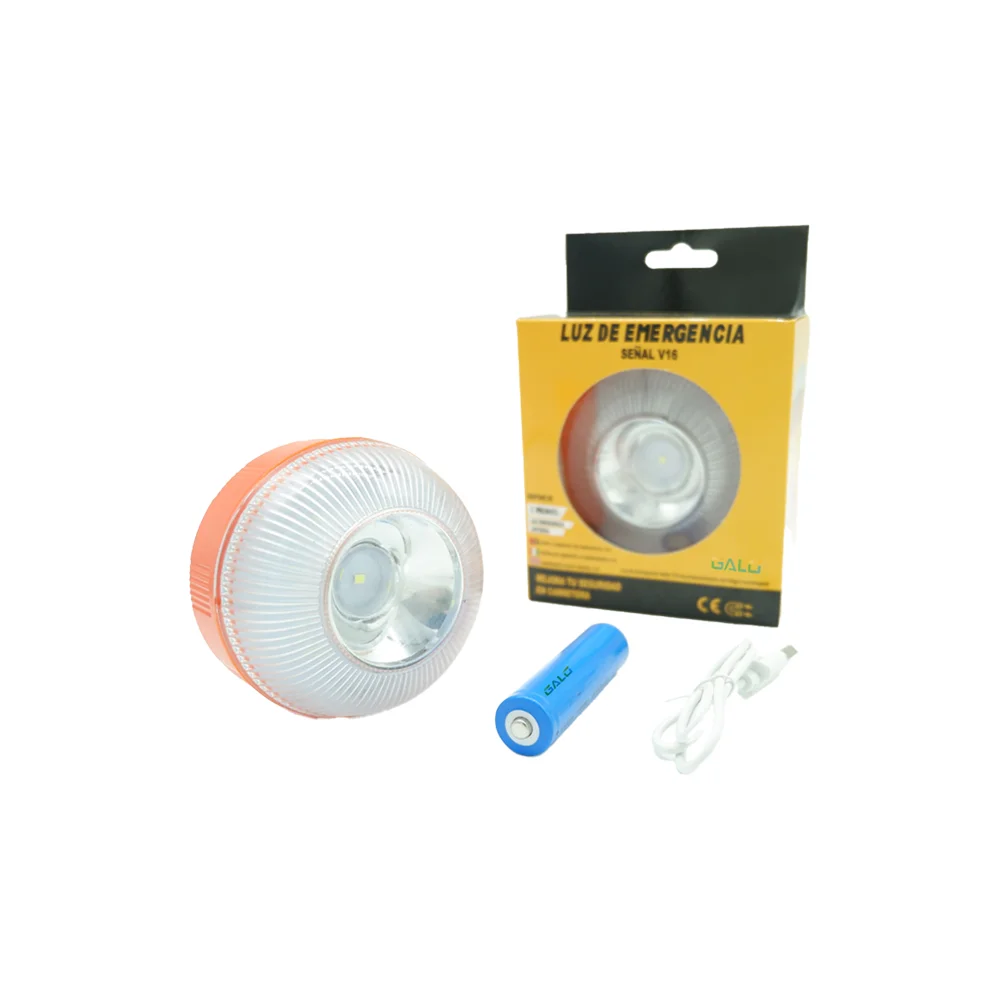 Élargies de sécurité routière LED V16 – Conception rechargeable, support magnétique pour avertissement de route, stroboscope d'urgence de voiture et lampe de travail