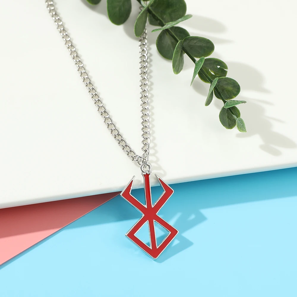 Anime Berserker Symbol Anhänger-Halskette - Kreative Cartoon-Kollektion Halloween Cosplay Schmuck-Accessoire für Männer und Frauen – Detail 2
