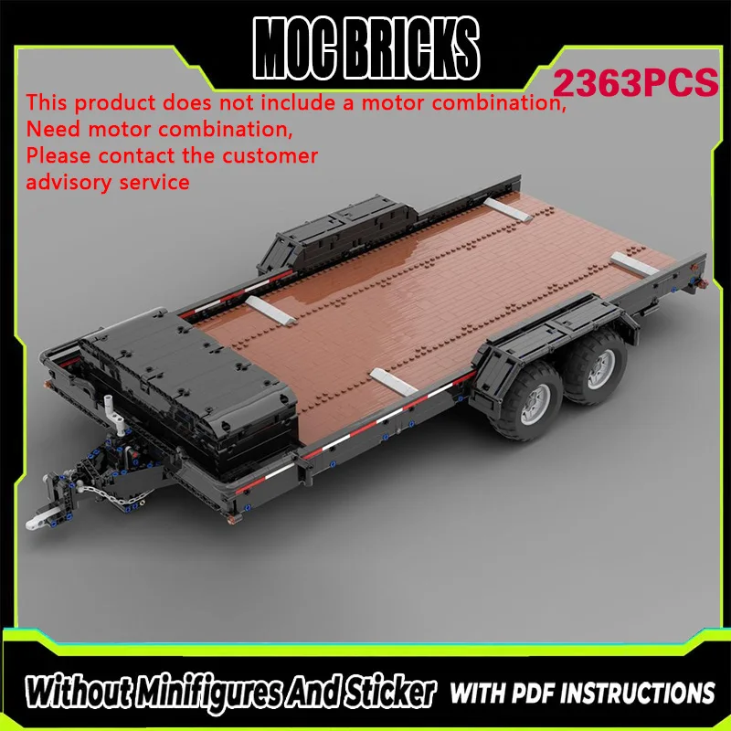 

Конструктор MOC: Модель городского автомобиля 1:8 с прицепом, классический, модульный, технологичный, подарочный набор для сборки, детские игрушки