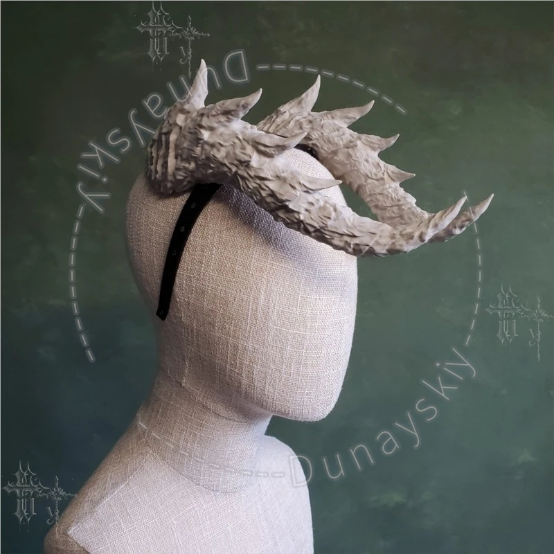 Demon Horns Headwear Accessories For DND Dragon Horns Cosplay Headband Spiky Fantasy Halloween Party Anime Roleplay Costume Cos view 6
