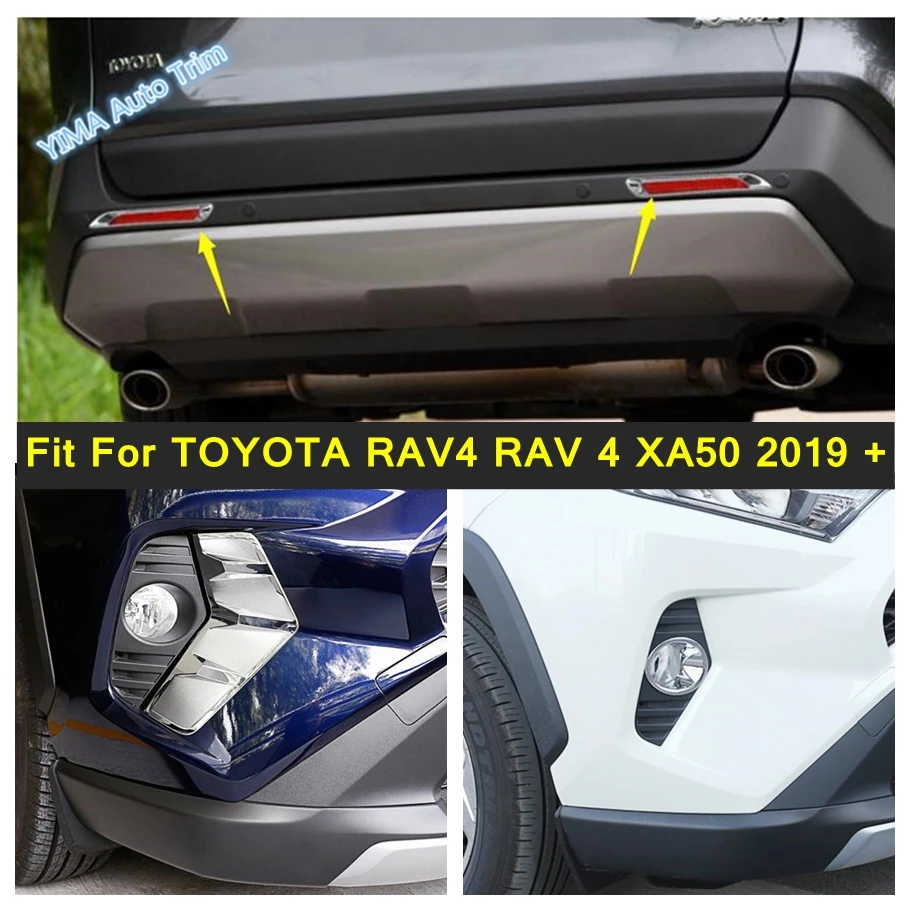 

Chrome Auto Styling Front Rear Fog Lights Foglight Lamp Frame Cover Trim ABS For TOYOTA RAV4 RAV 4 XA50 2019 - 2024 Accessories