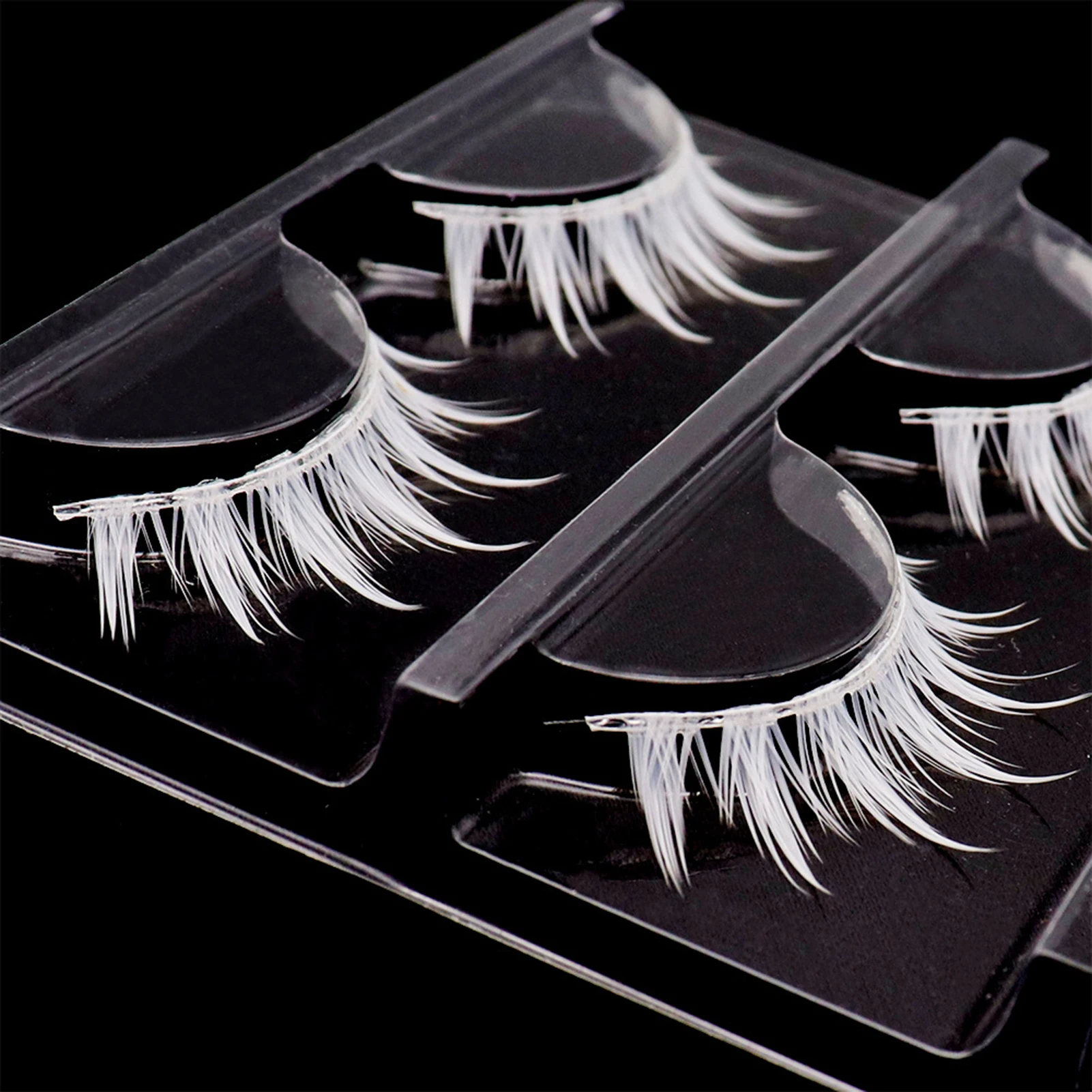 White Fake Eyelashes White Wispy Long Cosplay Makeup Eye Lashes or Cosplays Masquerades