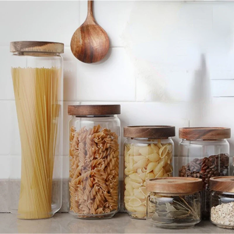 Tea Coffee Sugar Storage Jars Hermetic Containers for Food Sealed Container Glass Jar With Lid Pots Airtight Cereals Mason Cans