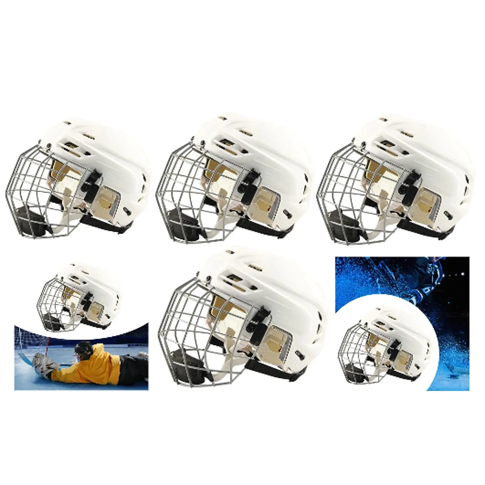 Hockey Helmet Professional Competition Practice Sturdy Breathable Training with Facemask Ice Hockey Helmet Ice Skate Helmet