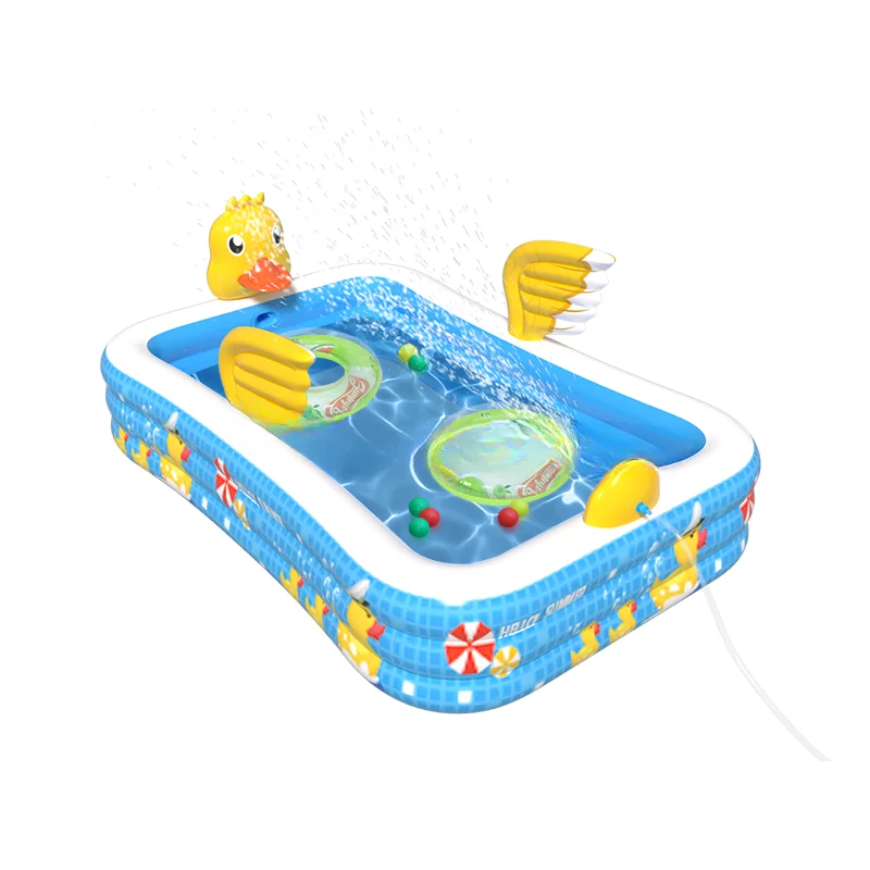 

# Hot New Yellow Duck Inflatable Splash Pool Ground Blue Family Pools For Kids Outdoor PVC Swimming Pool