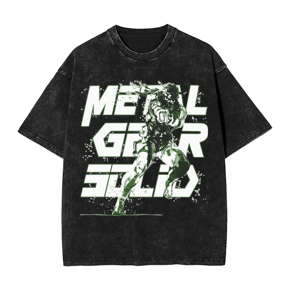 

Washed T Shirt Metal Gear Solid Novelty T-Shirts Oversize MGS Game Streetwear Short Sleeve Printed Tops for Men Women Tee Shirt