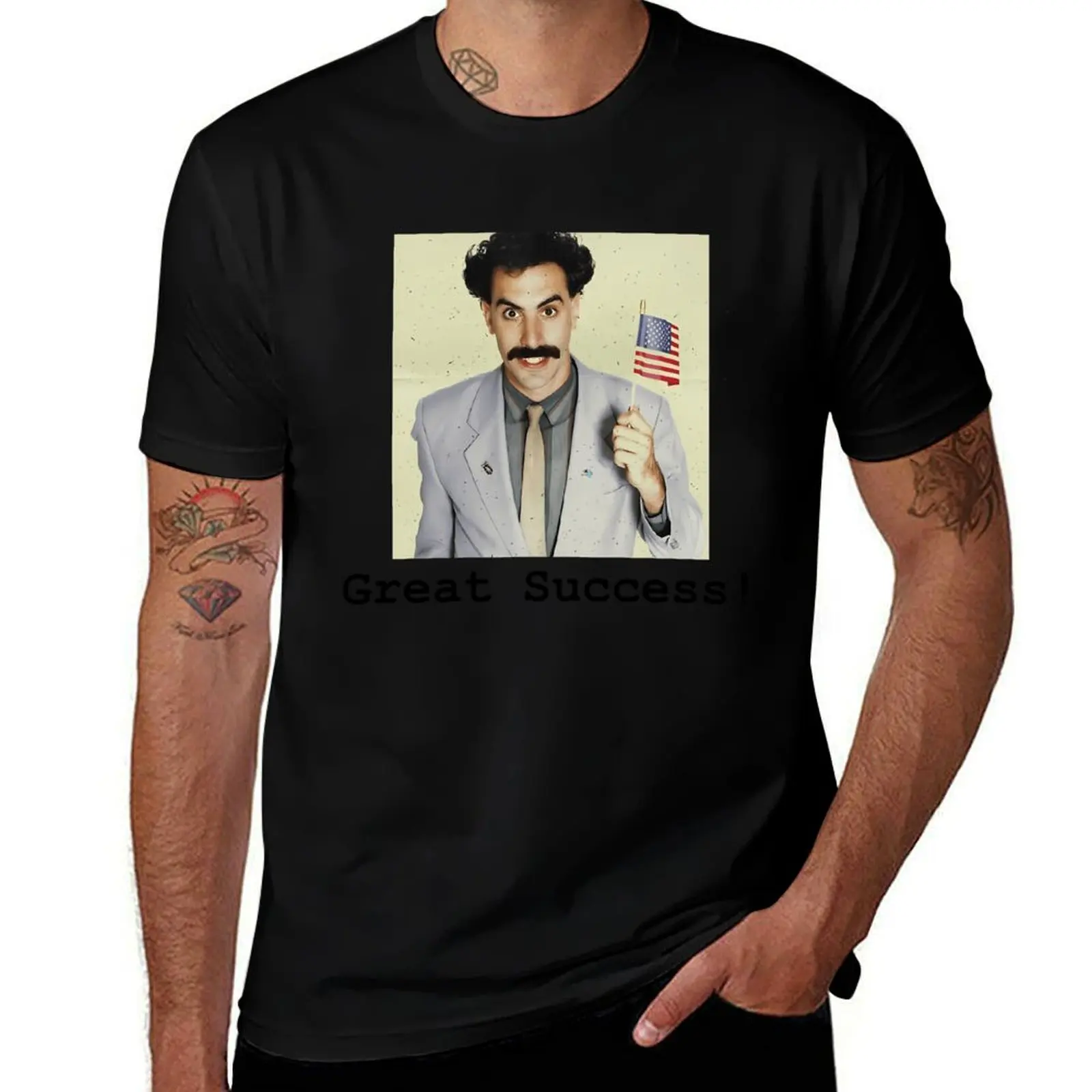 Great Success! Borat T-Shirt man clothes oversized graphic tee sublime summer clothes black t shirts for men