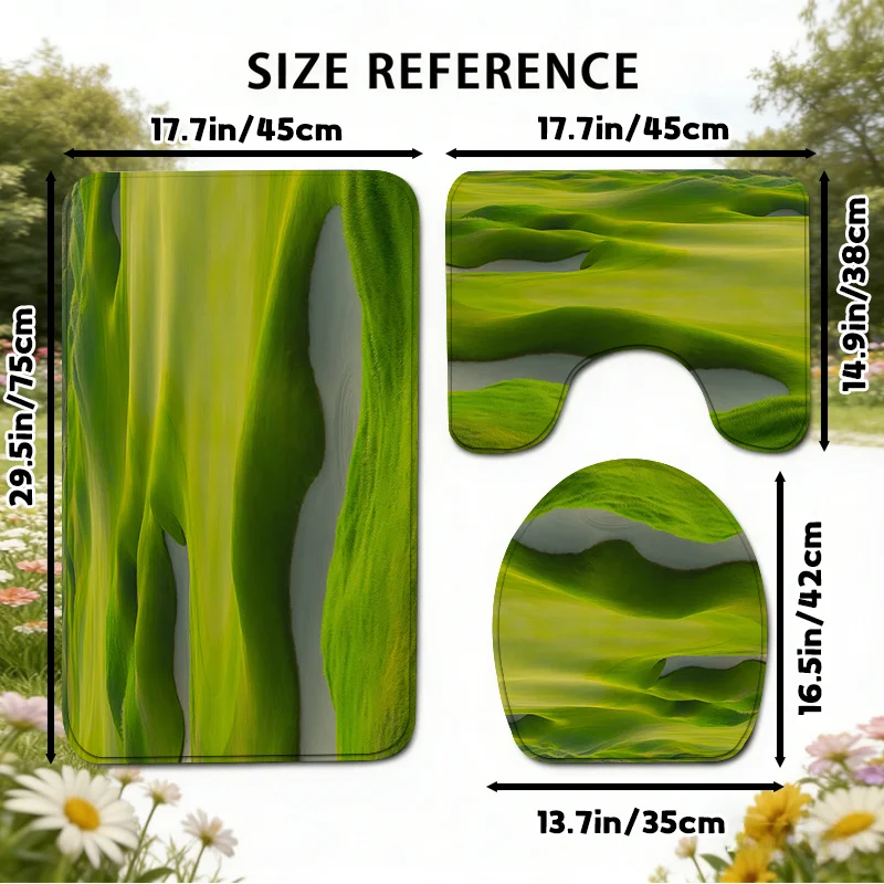 Tropical Leaf Print Bath Mat Set Non Slip Absorbent Bathroom Decor Rug for Modern Jungle Style Home Bath Mat Gift
