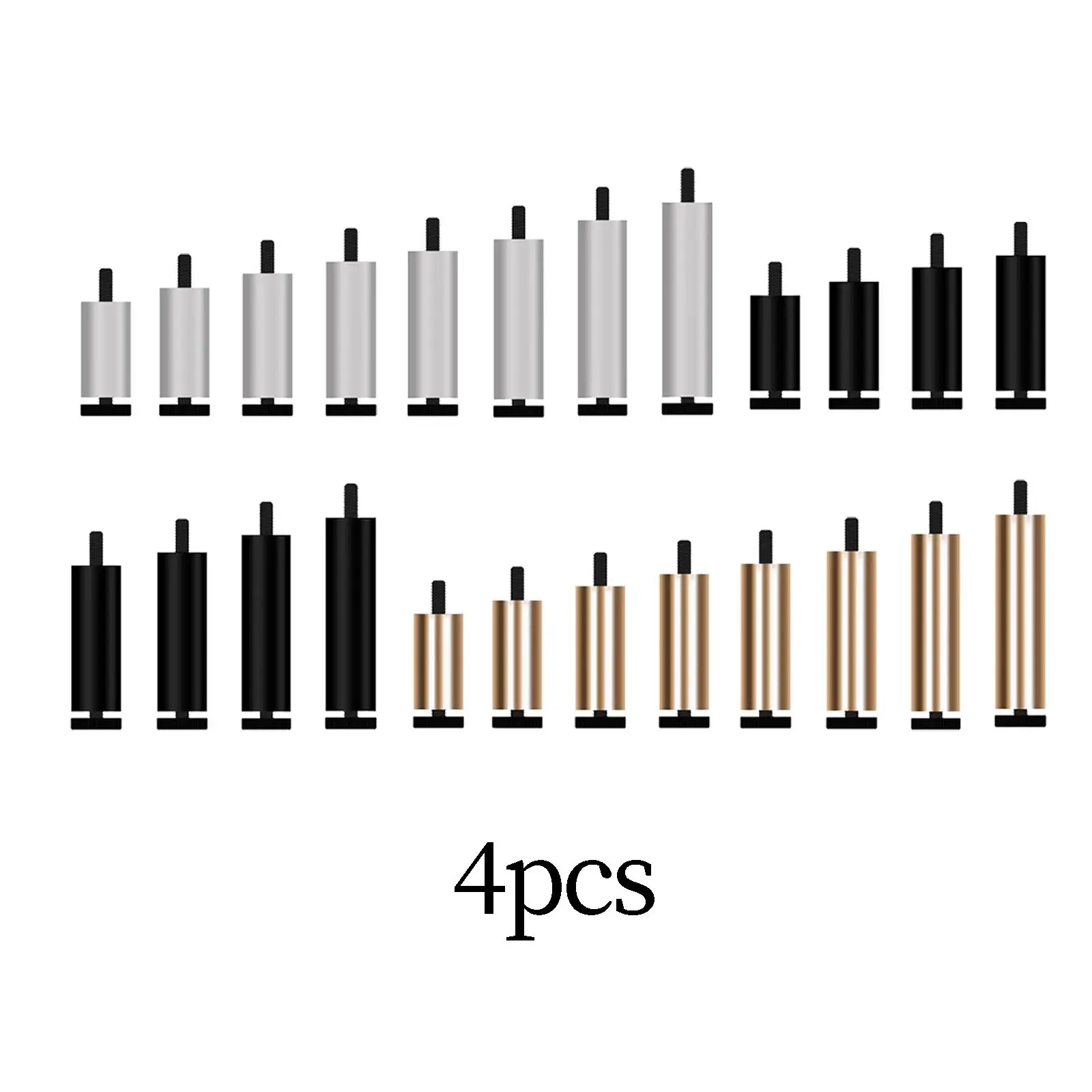 

4Pcs Aluminum Alloy Furniture Legs Sturdy Sofa Feet Modern Style Replacement Couch Legs for Dresser Bed Cabinet Chair Table