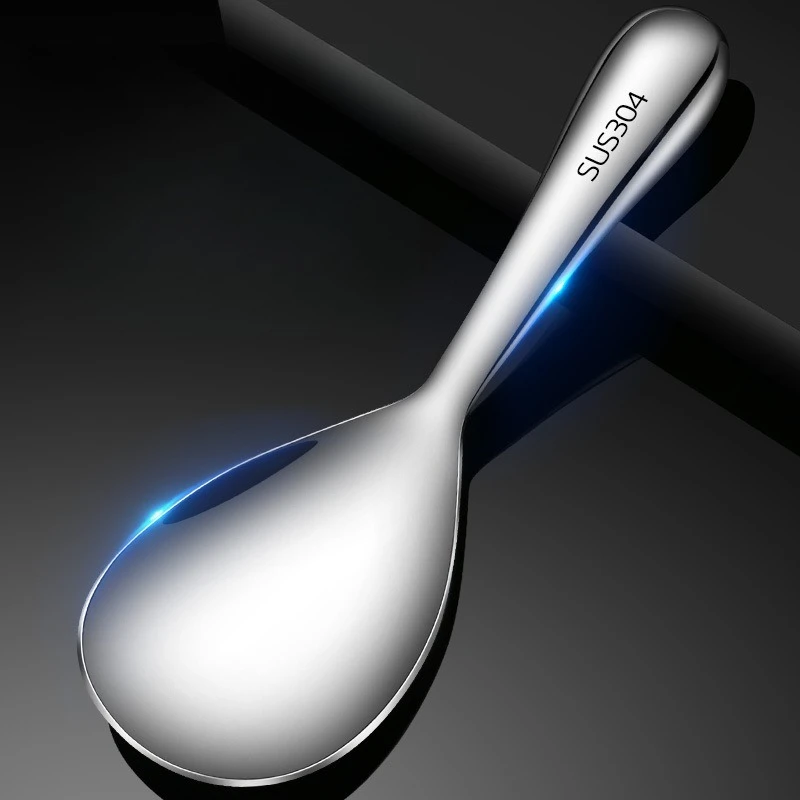 304 Stainless Steel Rice Spoon, Thickened Non-Stick Rice Scoop, Rice Shovel, Serving Spoon, Public Rice Serving Spoon