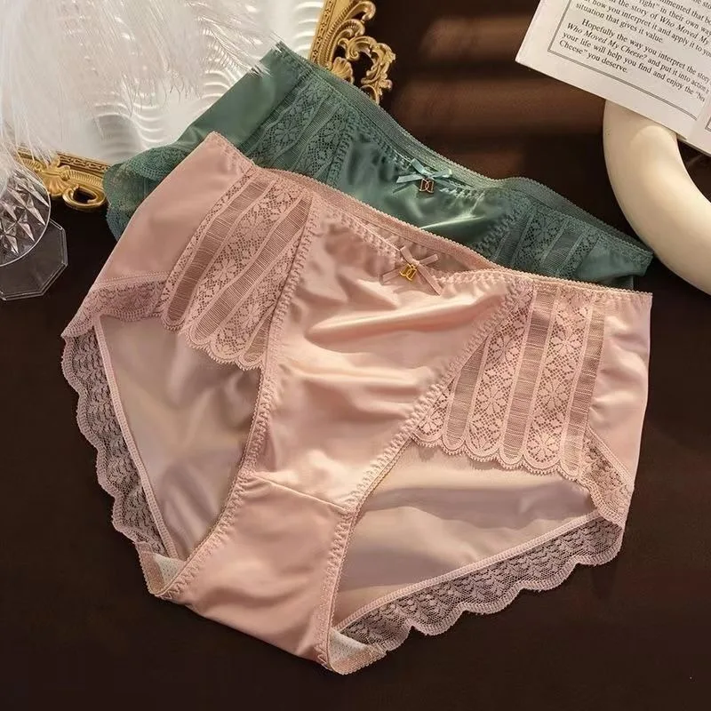 

Lace Sexy Underwear Women No Trace Buttocks Lifting Briefs New Mid Waist Thin Breathable Triangle Shorts Breathable Panties