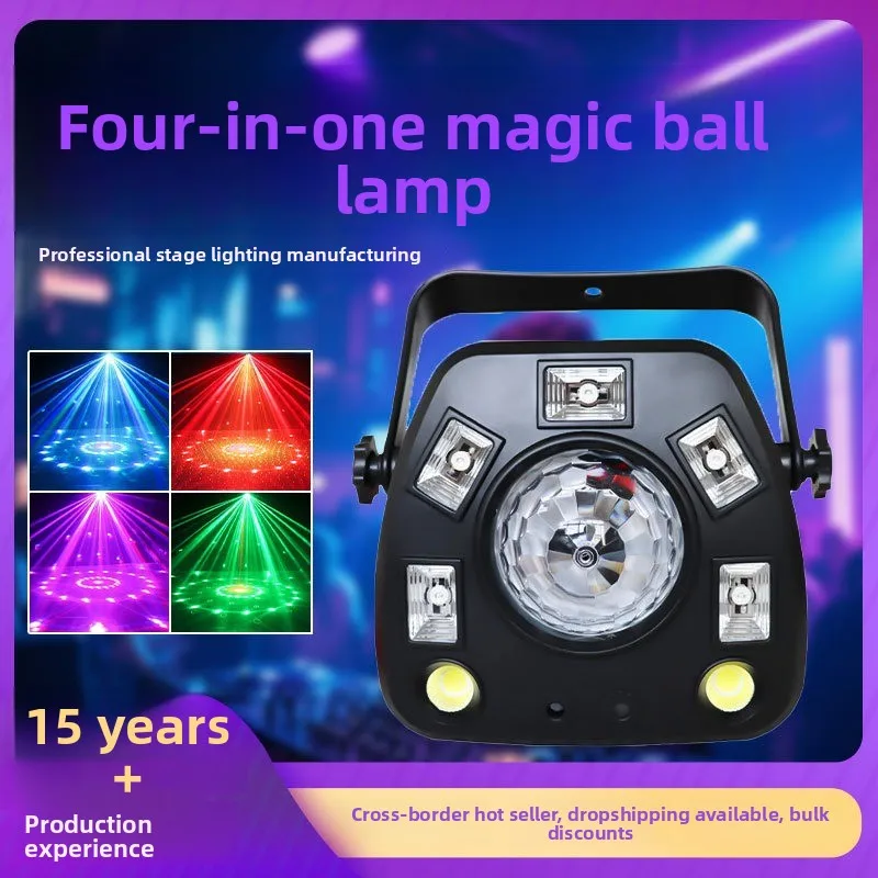

4in1 Magic Ball Light with Remote, RGB Laser Beam Rotating Stage Lamp for Bar KTV Party Home